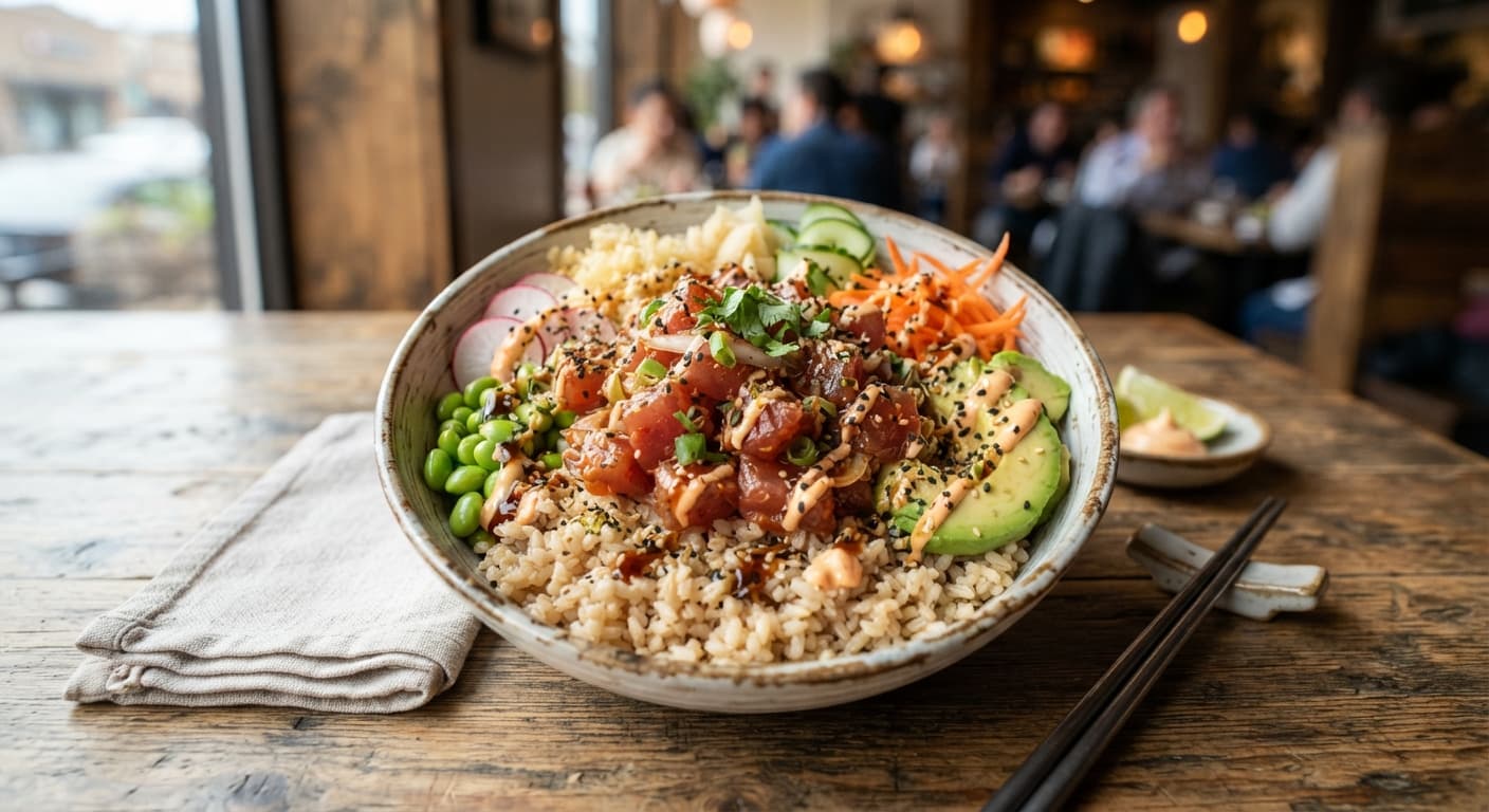Spicy Tuna Poke Bowl with Brown Rice