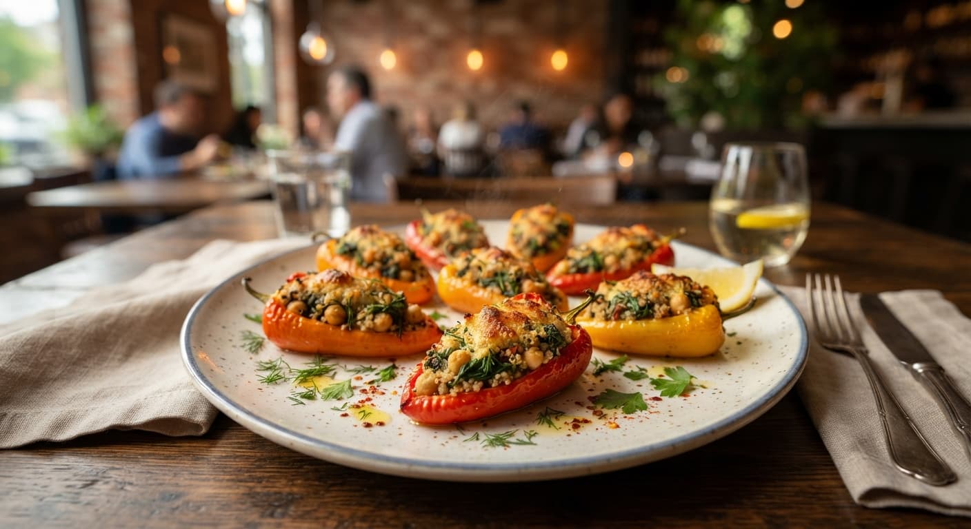 Spinach‑Feta‑Free Stuffed Mini Peppers