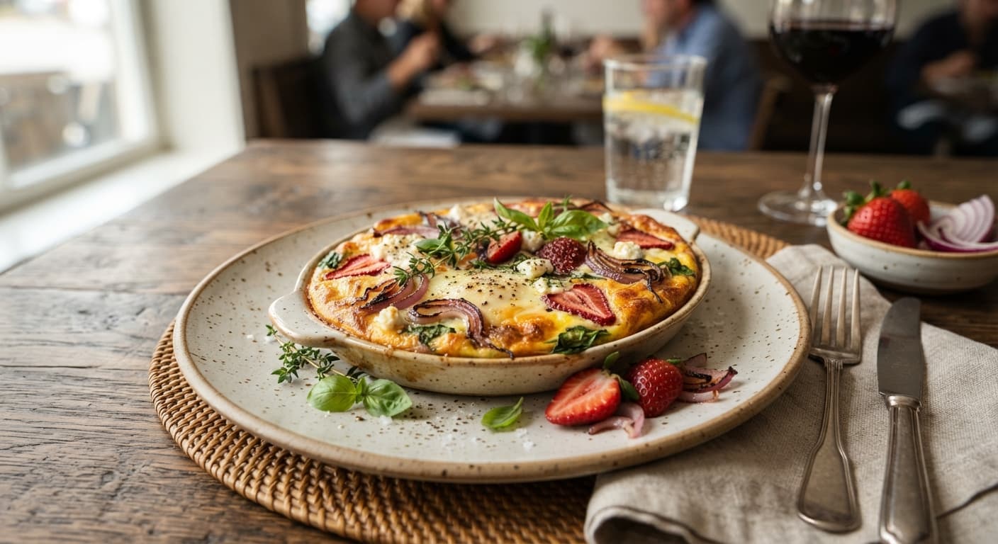 Strawberry Egg Bake with Red Onion