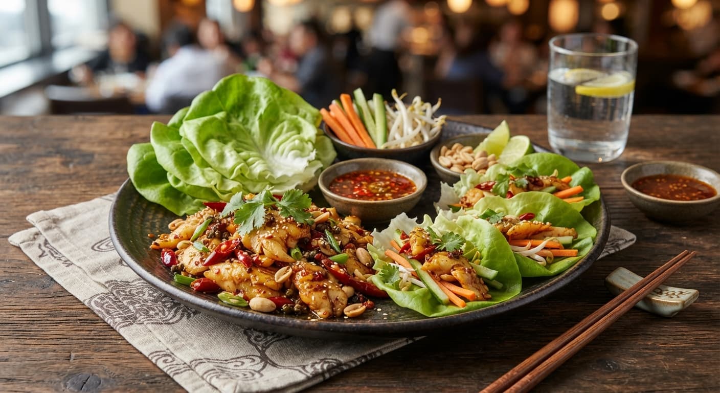 Szechuan‑Spiced Tilapia Lettuce Wraps