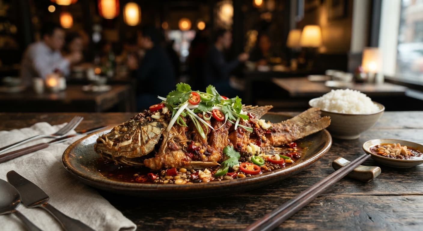 Szechuan-Style Fried Tilapia with Fermented Bean Paste