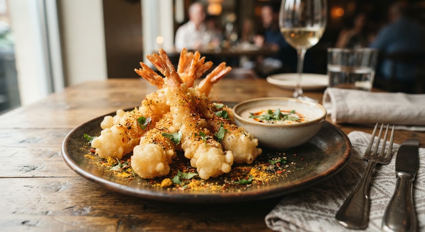Tempura Shrimp with Chaat Masala Salt