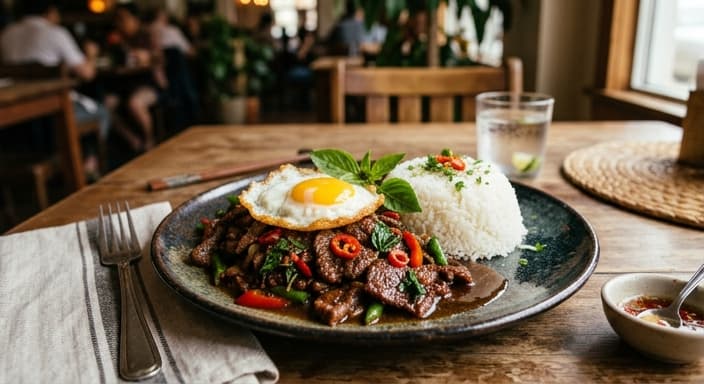 Thai Basil Beef Stir-Fry with Jasmine Rice