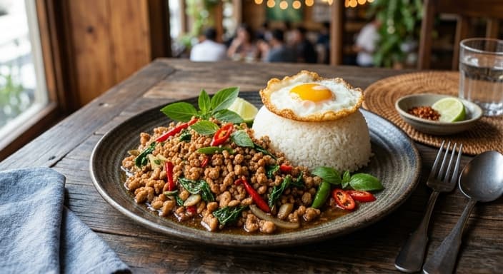 Thai Basil Chicken Stir-Fry with Jasmine Rice