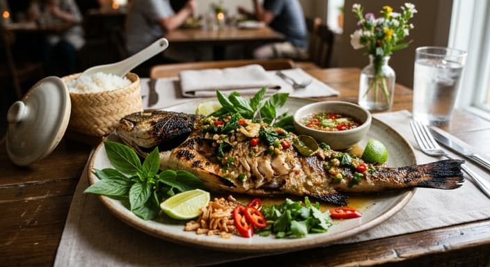 Thai Basil Lime Grilled Red Drum Half Shell