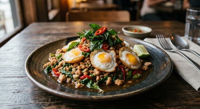 Thai Basil-Lime Quail Eggs (Pad Kra Pao Style)