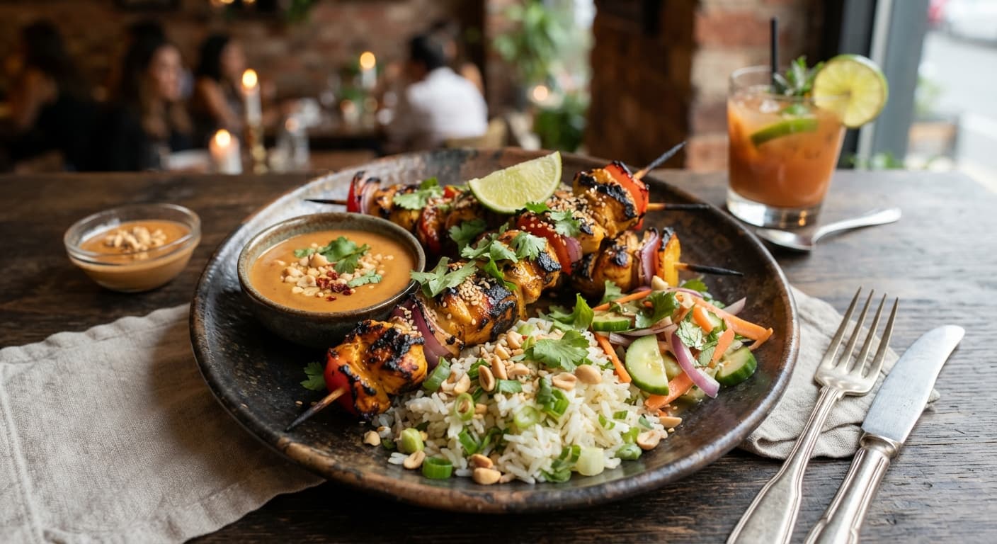 Thai Coconut Curry Chicken Skewers
