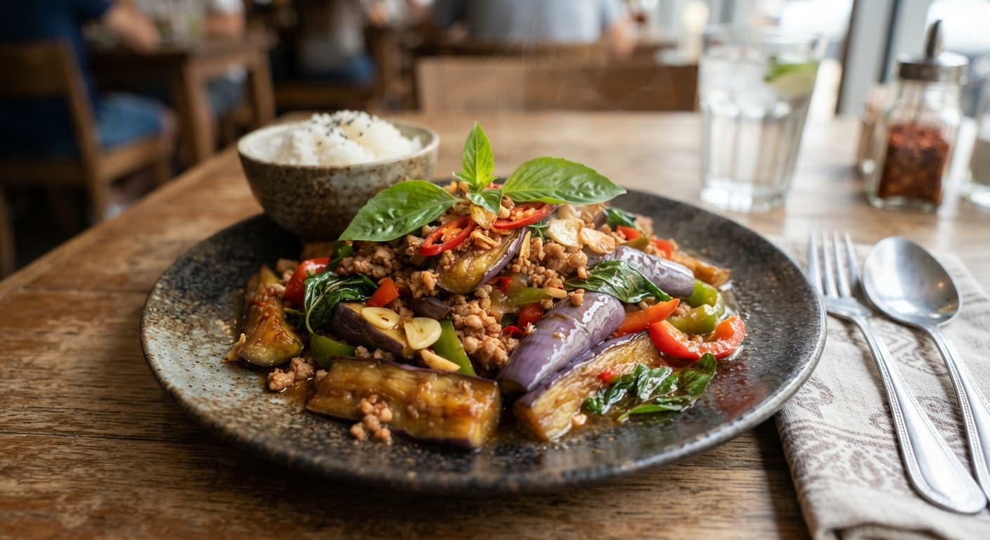 Thai Eggplant Stir‑Fry (Pad Makua Yao)