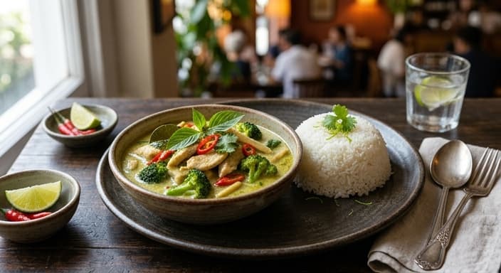 Thai Green Curry Chicken with Broccoli & Jasmine-Style Rice