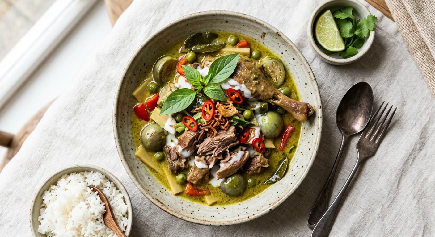 Thai Green Curry with Braised Duck Legs
