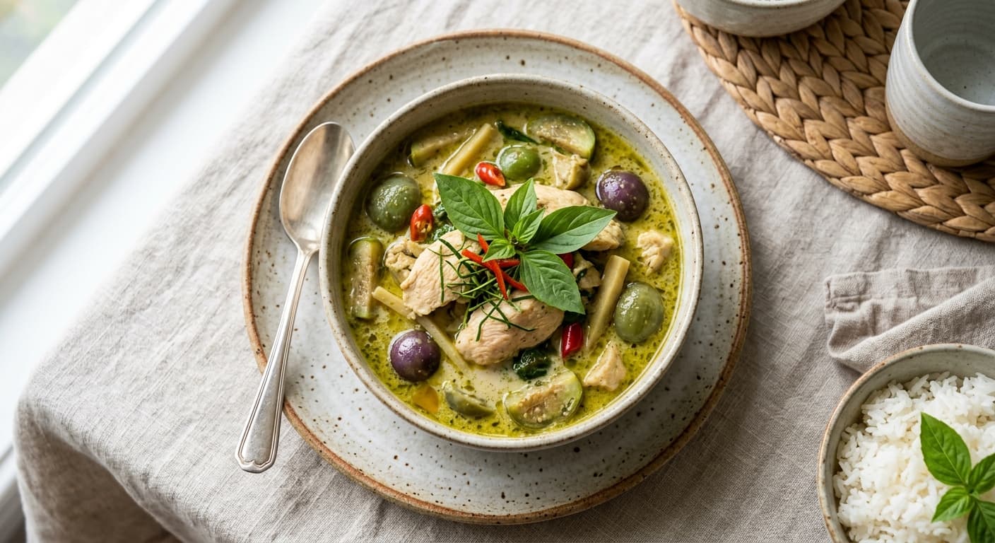 Thai Green Curry with Eggplant and Chicken