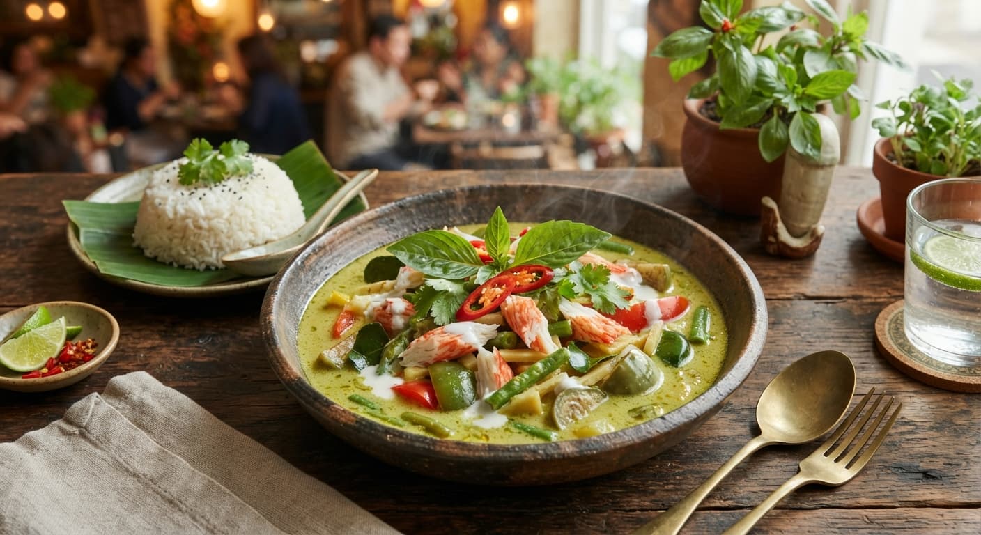 Thai Green Curry with Imitation Crab (Surimi)