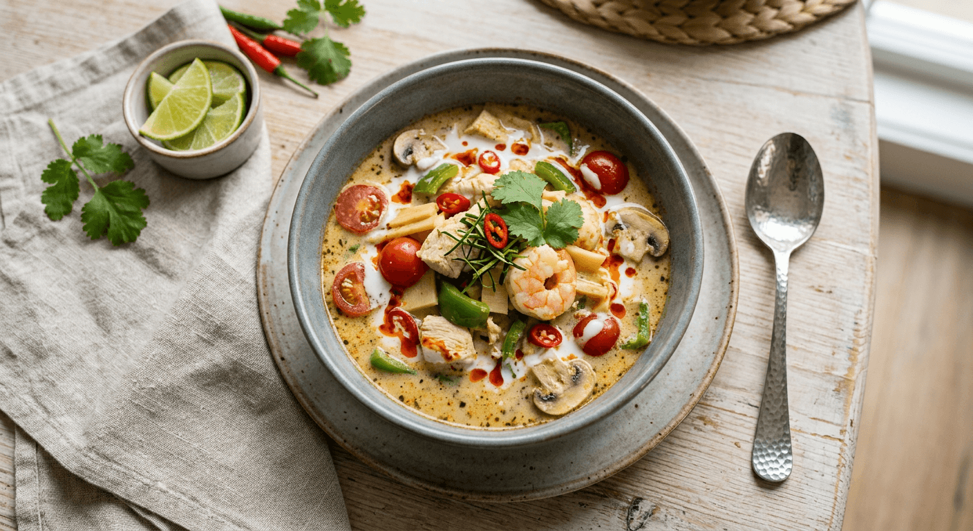 Thai-Indian Fusion Curried Tom Kha