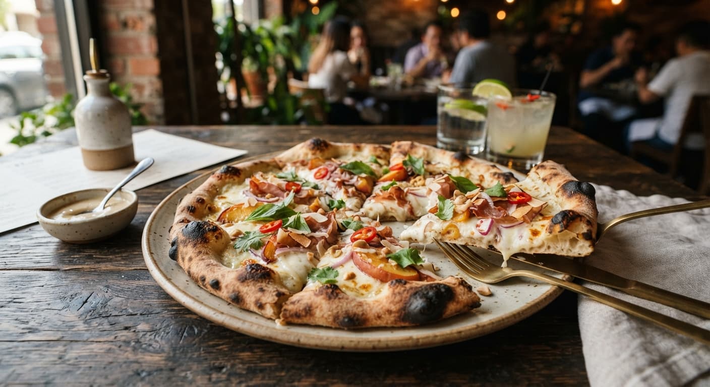 Thai‑Inspired Prosciutto & Peach Pizza with Coconut‑Lime Sauce