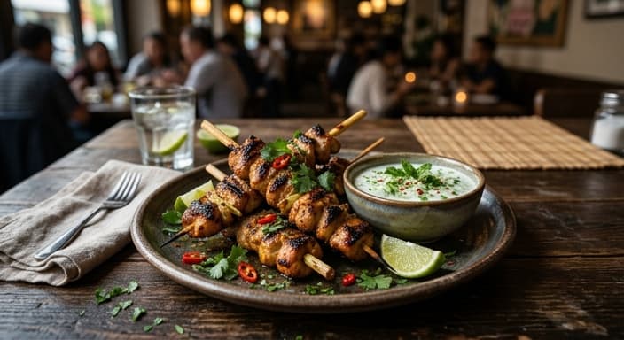 Thai Lemongrass Chicken Skewers with Cucumber-Lime Dip