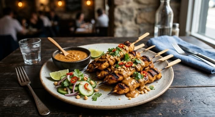 Thai Peanut Satay Chicken Skewers