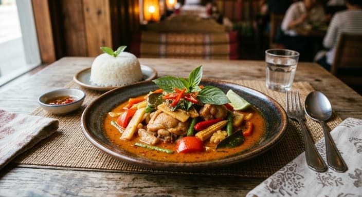 Thai Red Curry Chicken (Coconut-Free) with Vegetables