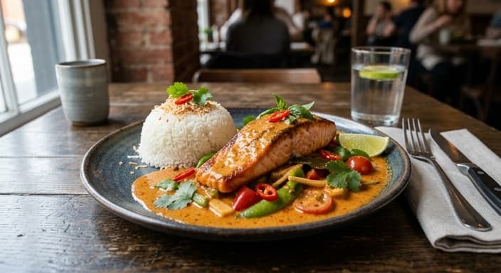 Thai Red Curry Salmon with Coconut Rice