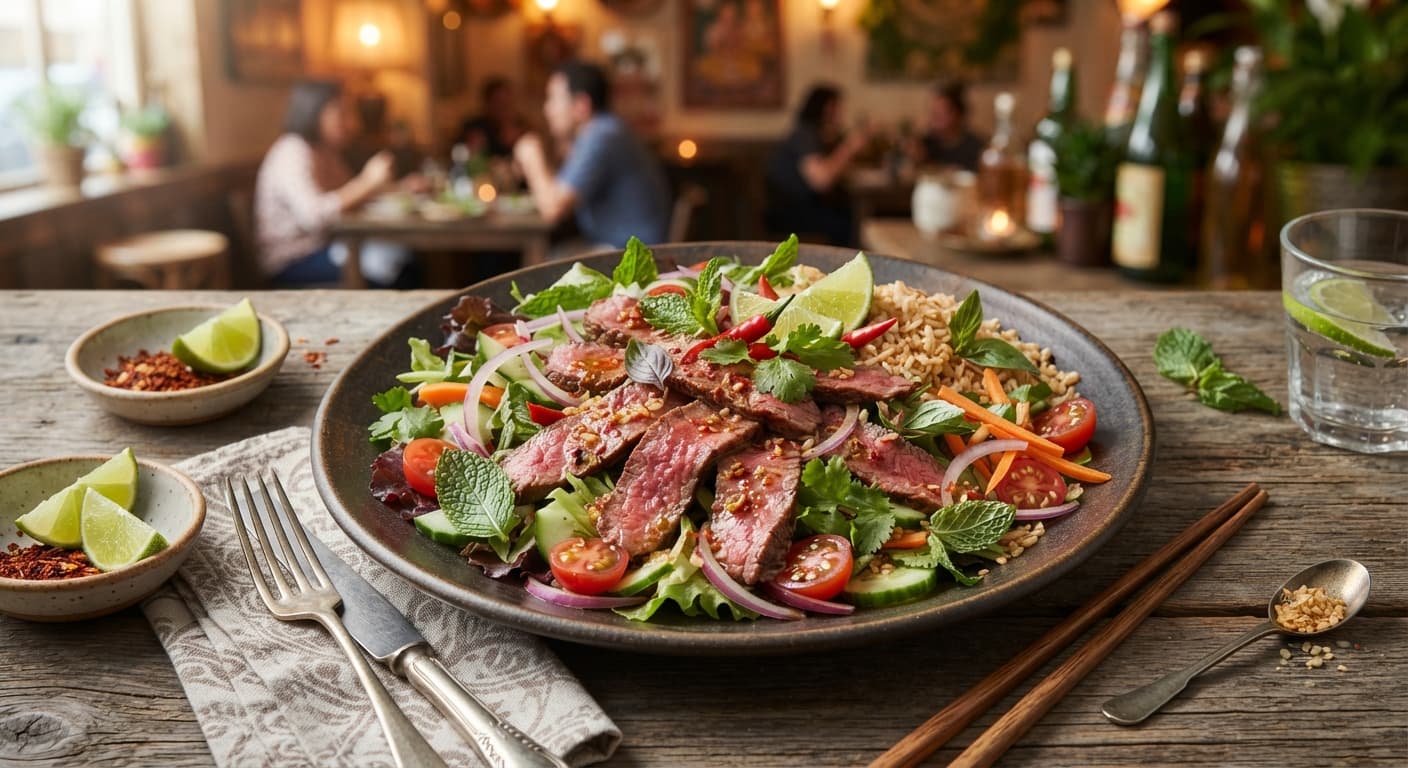 Thai‑Style Beef Salad with Lime‑Mint Dressing