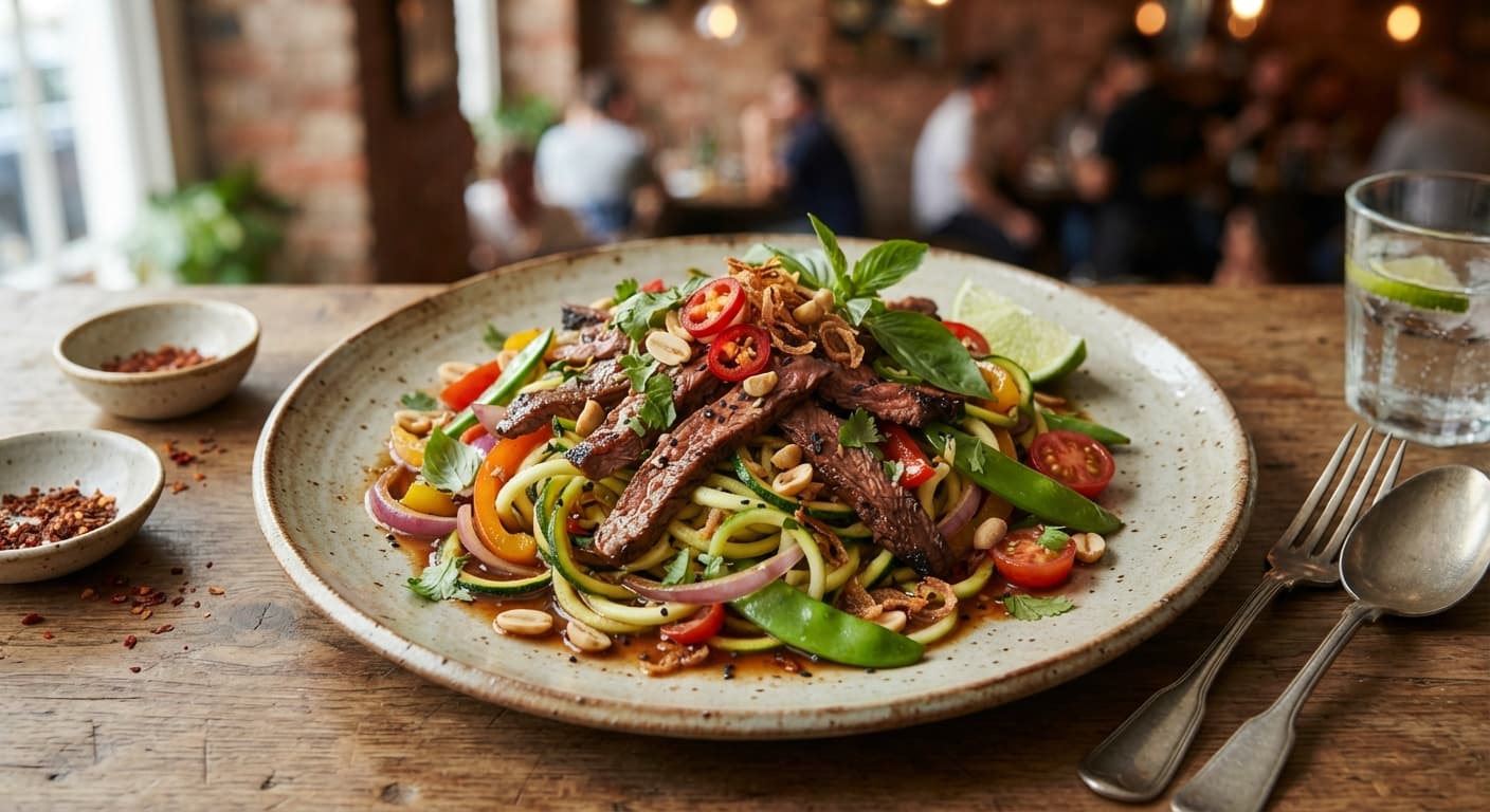 Thai‑Style Beef Zucchini Noodles