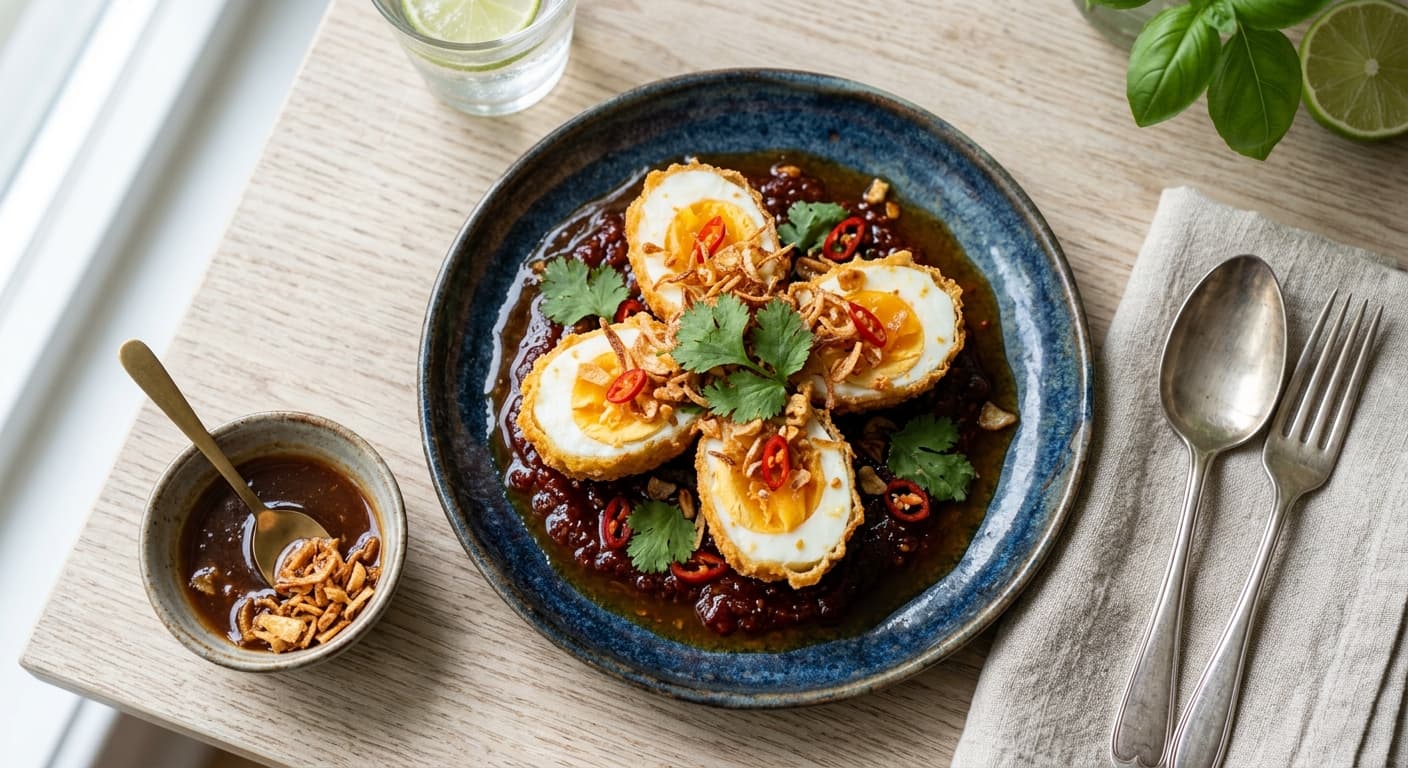 Thai-Style Crispy 'Son-in-Law' Eggs with Chili Jam