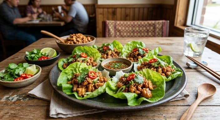 Thai-Style Orange Chili Chicken Lettuce Wraps