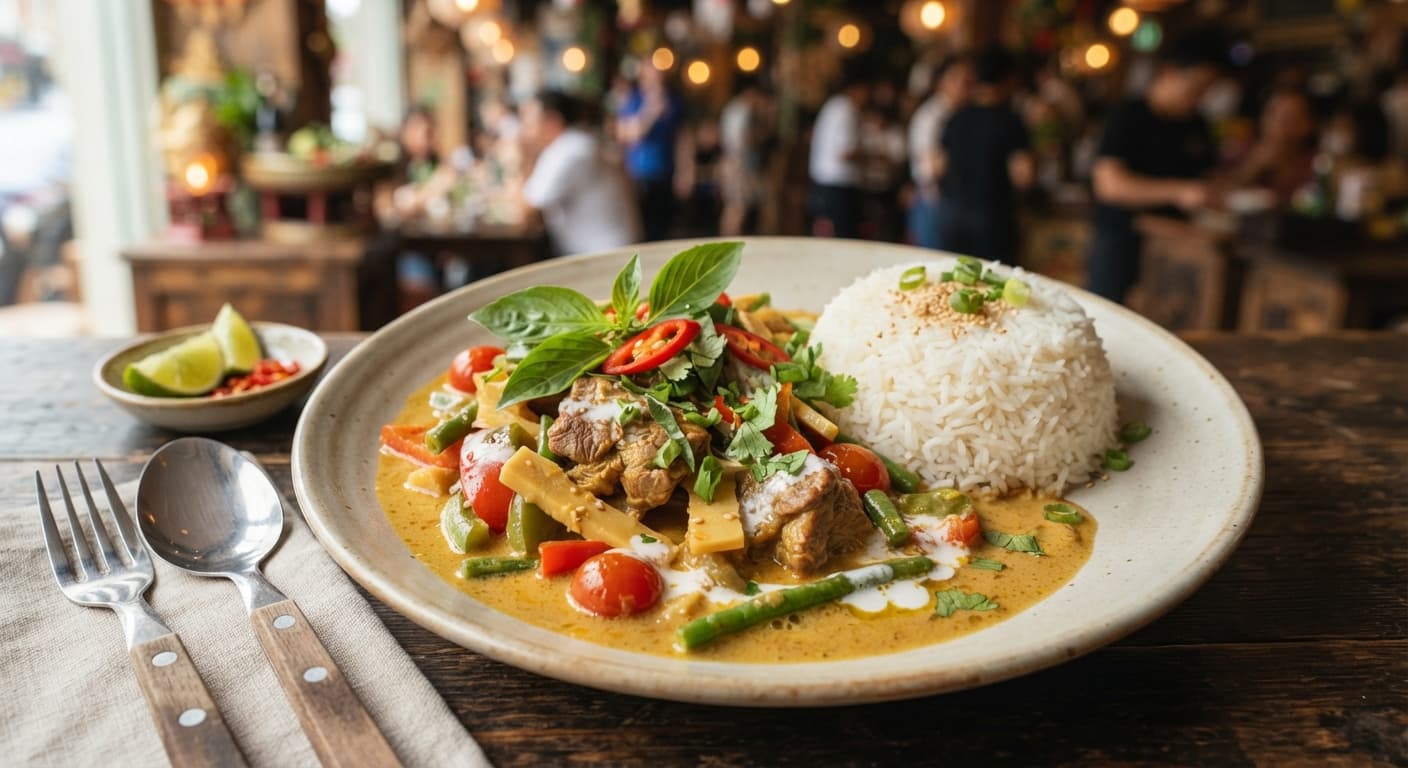 Thai-Style Pork Coconut Curry with Basmati Rice