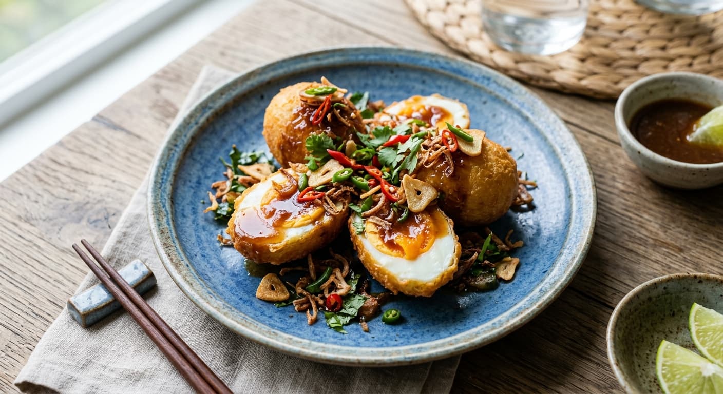 Thai-Style Son-in-Law Eggs (Kai Look Keuy) - Low Carb Version