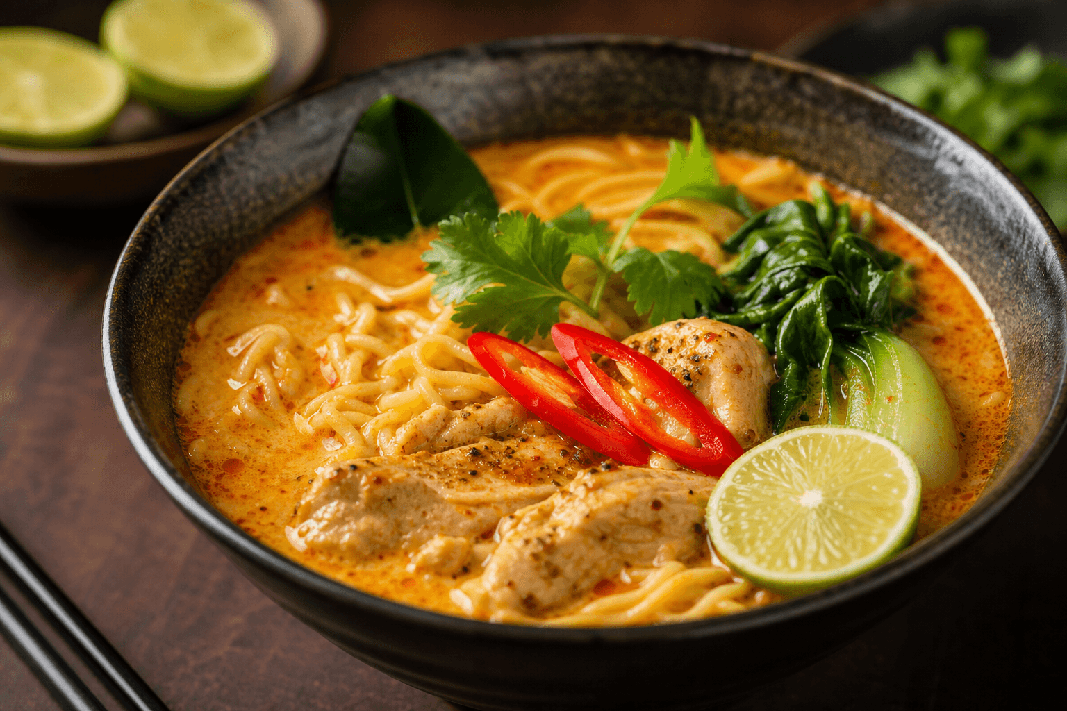 Thai-Style Spicy Coconut Curry Ramen Bowl