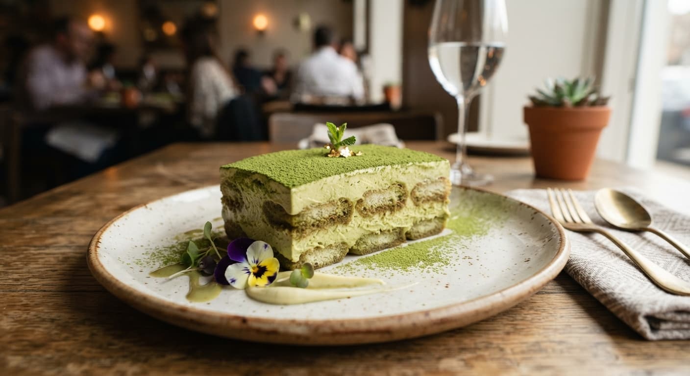 Tiramisu with Matcha Mascarpone Cream