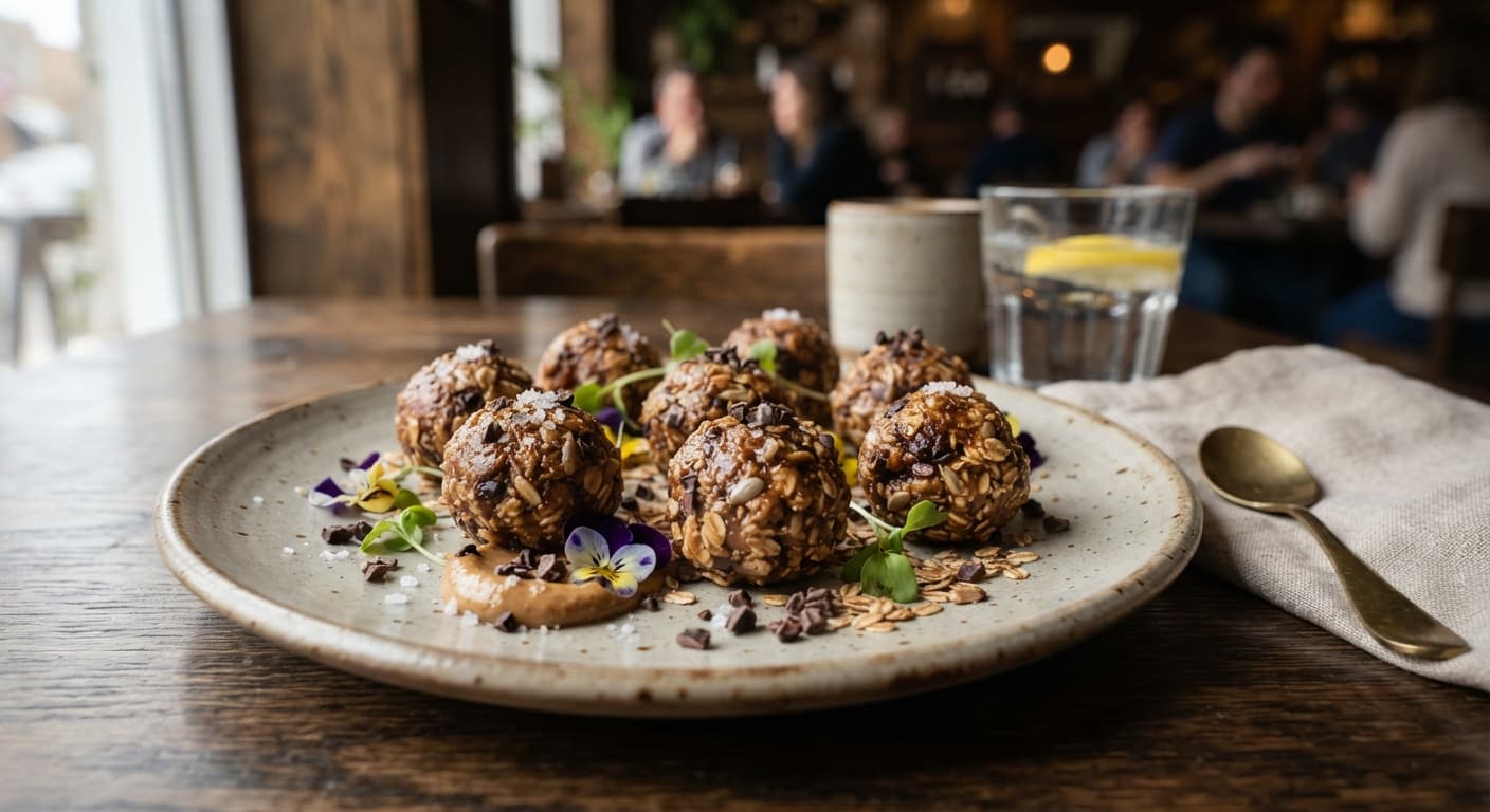 Toasted Oat and Sunflower Seed Butter Energy Bites with Cacao Nibs