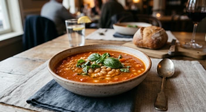 Tomato Basil White Bean Soup (Quick)