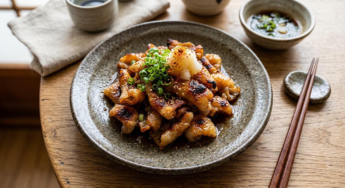 Torikawa Ponzu (Boiled and Grilled Skin)