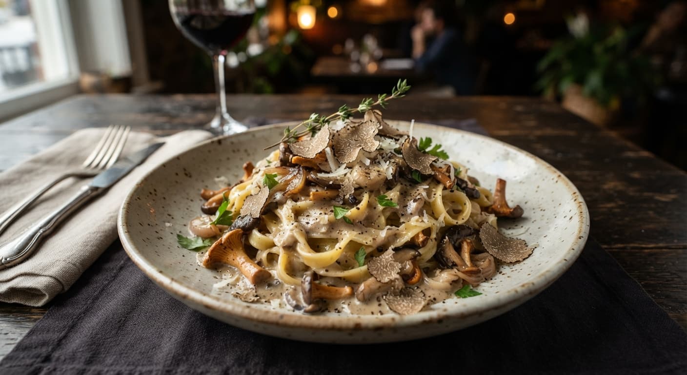 Truffle‑Infused Wild Mushroom Fettucine