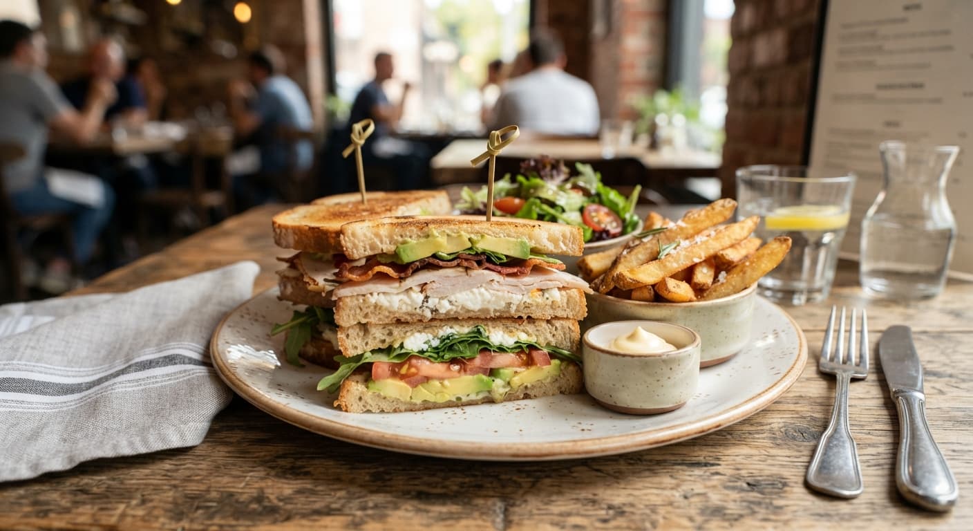 Turkey and Goat Cheese Club Sandwich