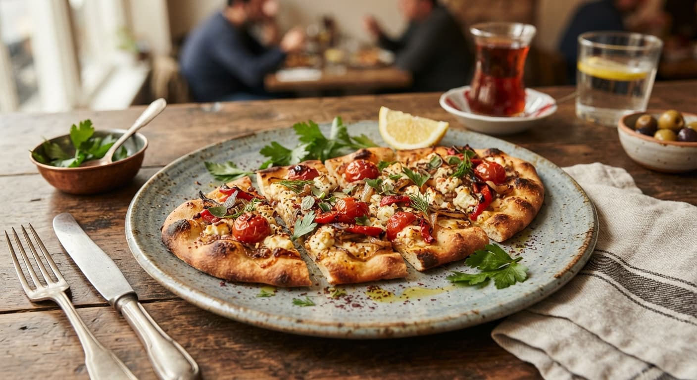 Turkish-Style Feta and Tomato Flatbread