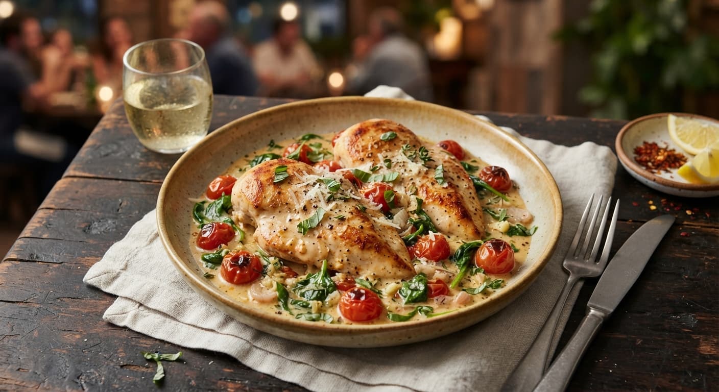 Tuscan Chicken with Tomatoes and Spinach