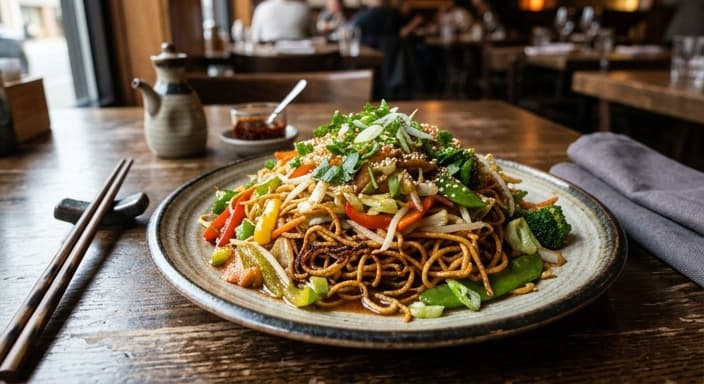Vegetable Chow Mein (Pan-Fried Noodles)
