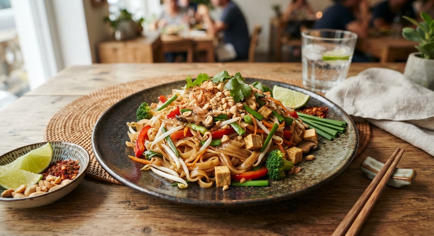 Vegetable Pad Thai with Rice Noodles