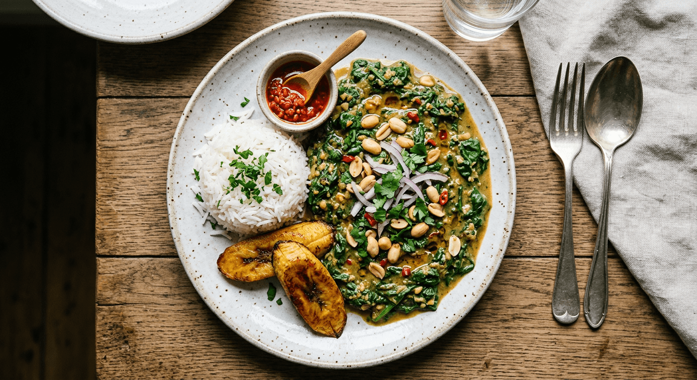 Vegetarian Ndole With Spinach And Peanuts