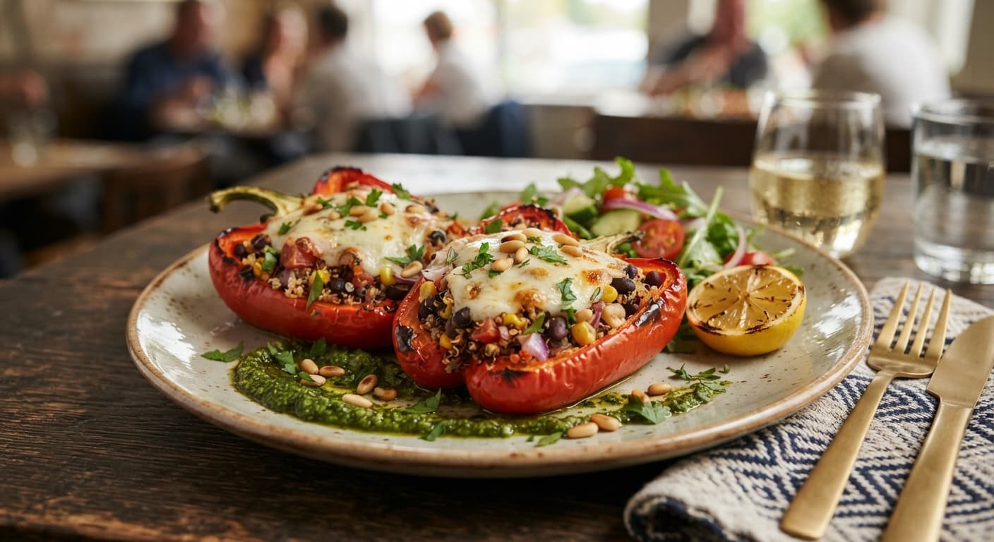 Vegetarian Stuffed Bell Peppers with Quinoa and Herbs
