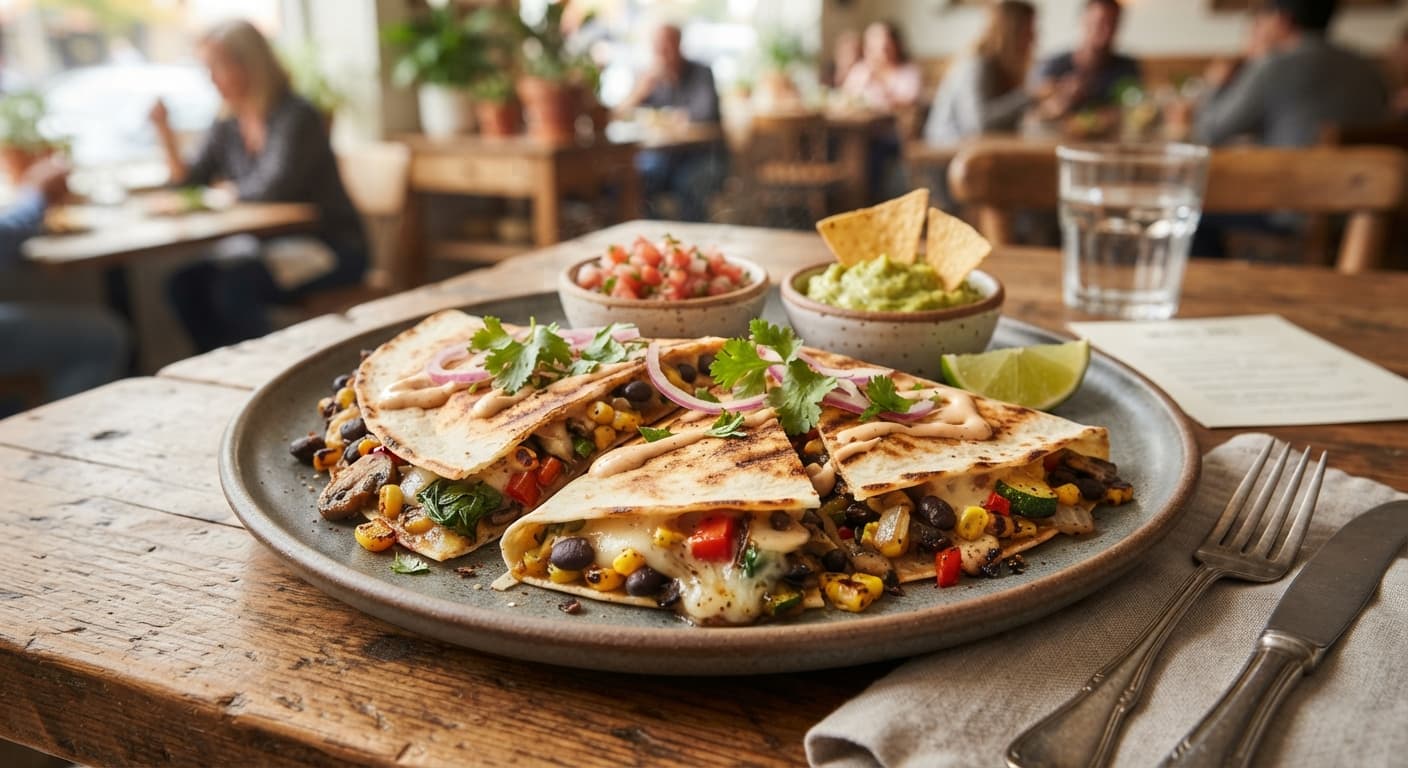 Veggie‑Loaded Quesadilla with Vegan Cheese