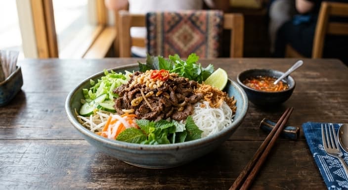 Vietnamese Lemongrass Beef Noodle Bowl