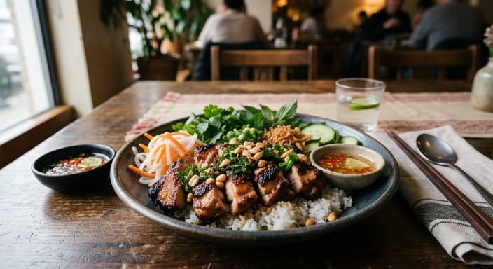 Vietnamese Lemongrass Chicken Rice Bowl