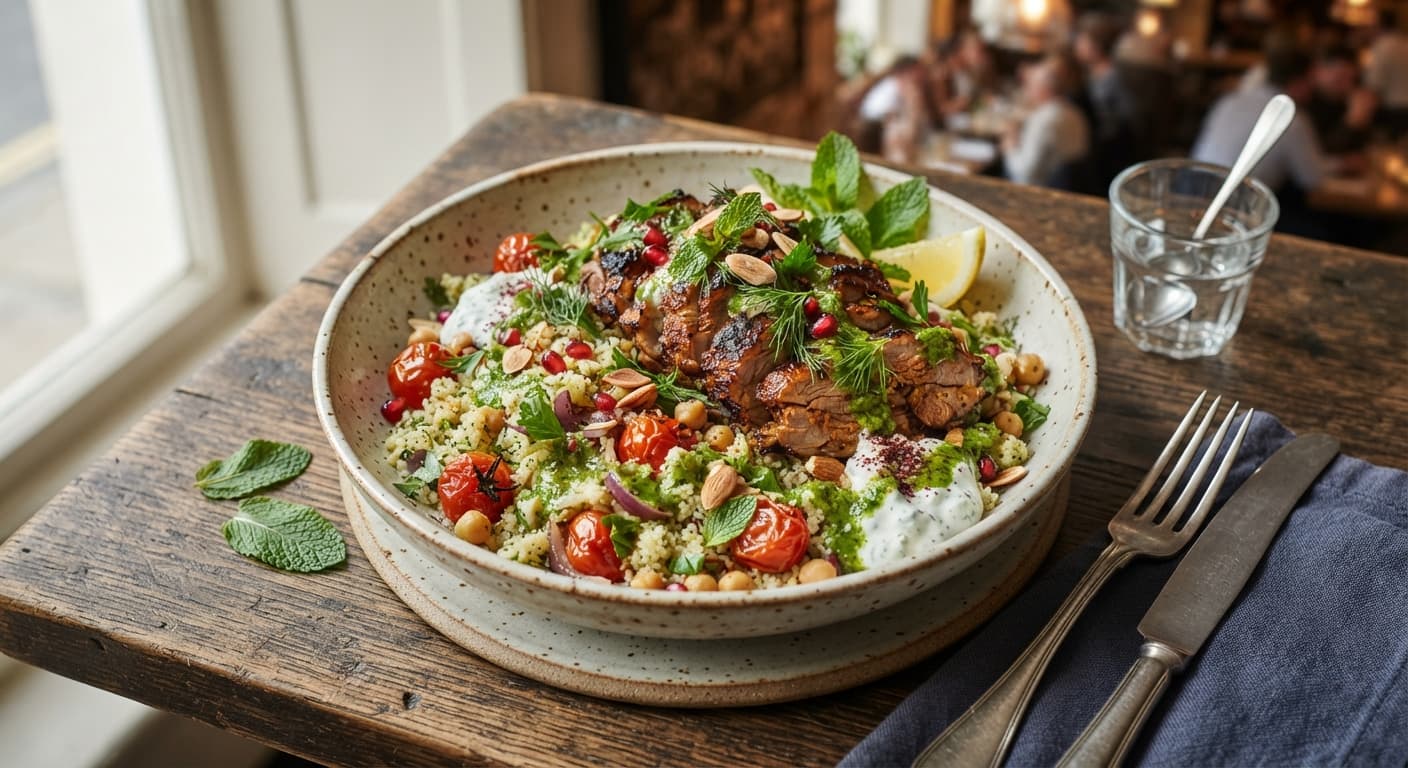 Warm Lamb and Couscous Bowl with Mint Vinaigrette