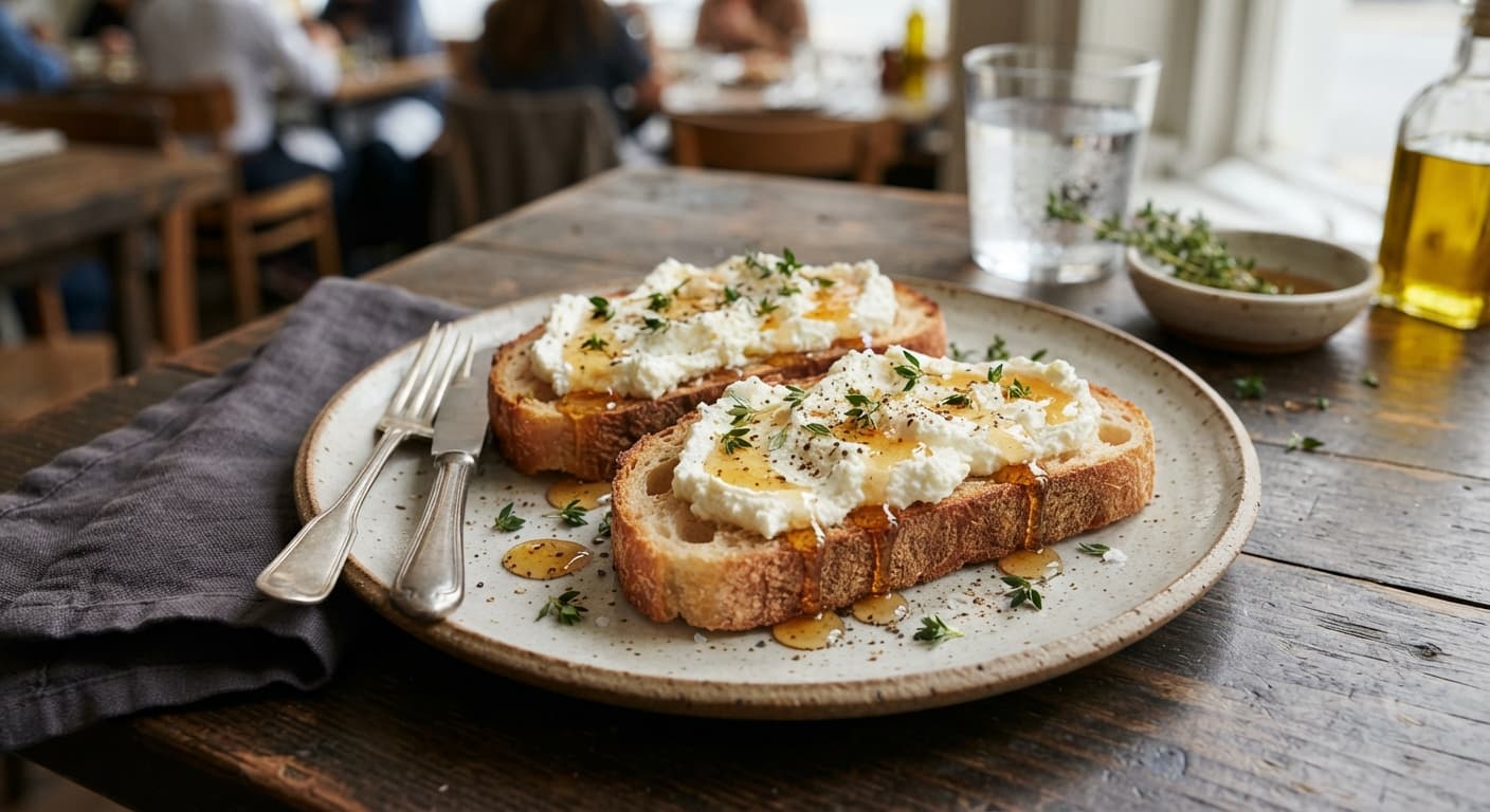 Whipped Ricotta Toast with Honey and Thyme
