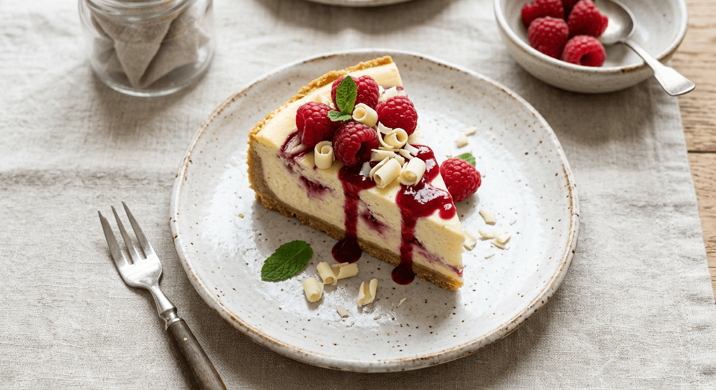 White Chocolate Raspberry Cheesecake