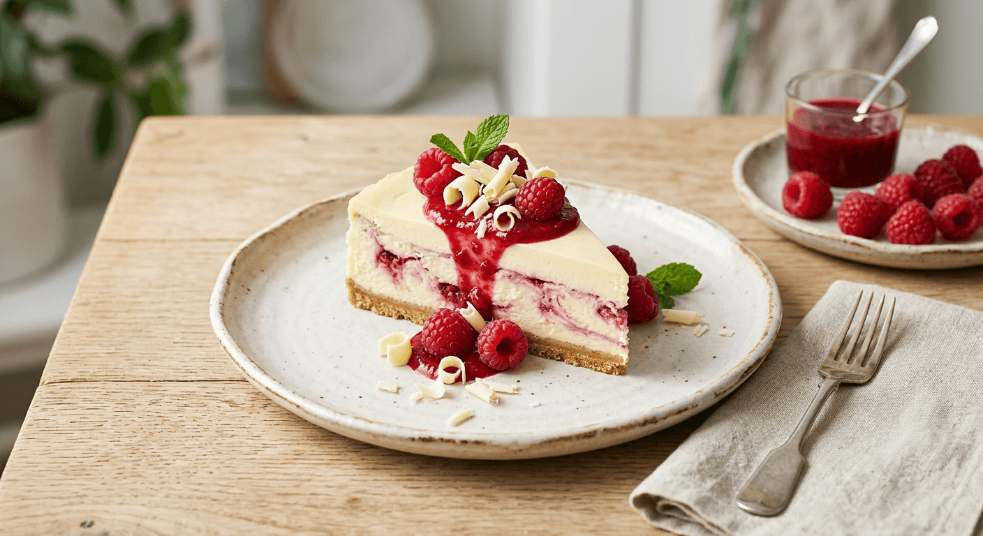 White Chocolate Raspberry Cheesecake