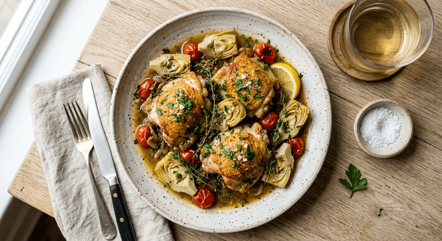 White Wine Chicken with Artichokes