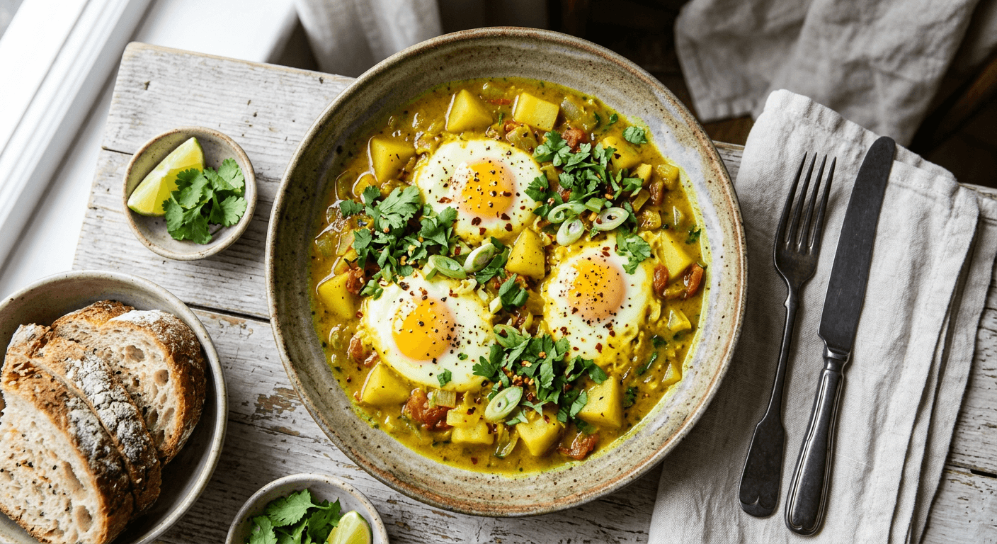 Yellow Curry Shakshuka with Potatoes